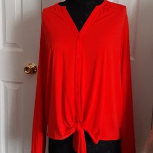 Dana Buchman gently worn orange long-sleeve shirt
